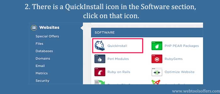 There is a QuickInstall icon in the Software section, click on that icon