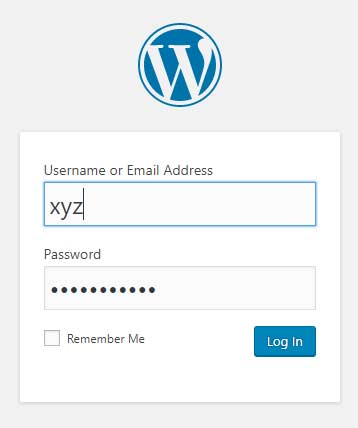 WordPress log in