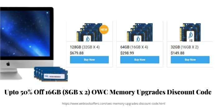 Upto 50% Off 16GB (8GB x 2) OWC Memory Upgrades Discount Code