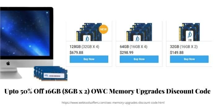 Upto 50% Off 16GB (8GB x 2) OWC Memory Upgrades Discount Code