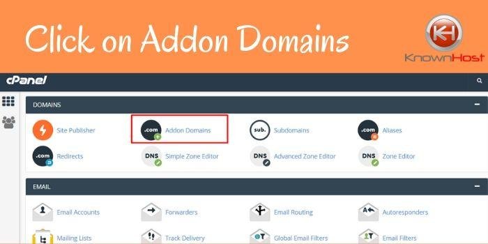 Click on add-on domains