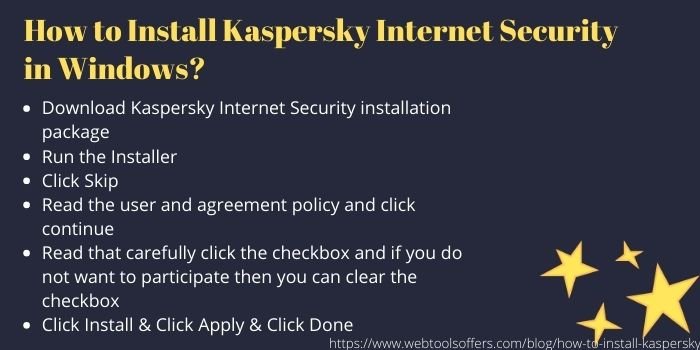 HOW TO INSTALL KASPERSKY Internet Security in Windows