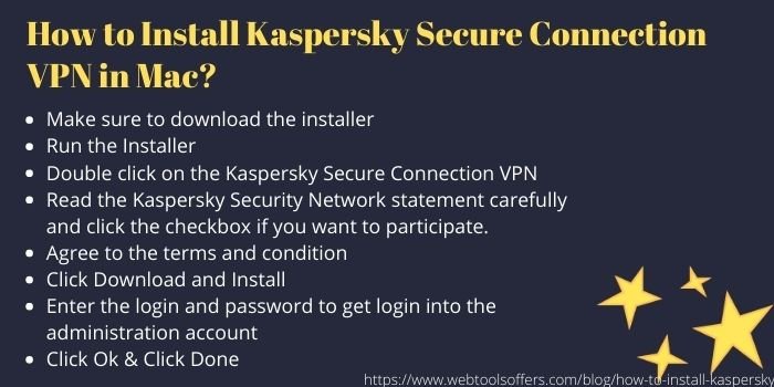 HOW TO INSTALL KASPERSKY Secure Connection VPN in Mac