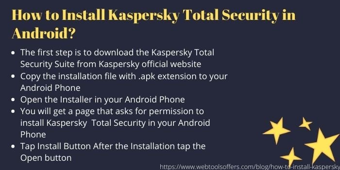 HOW TO INSTALL KASPERSKY Total Security in Android