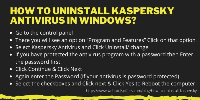 How to Uninstall Kaspersky Antivirus in Windows