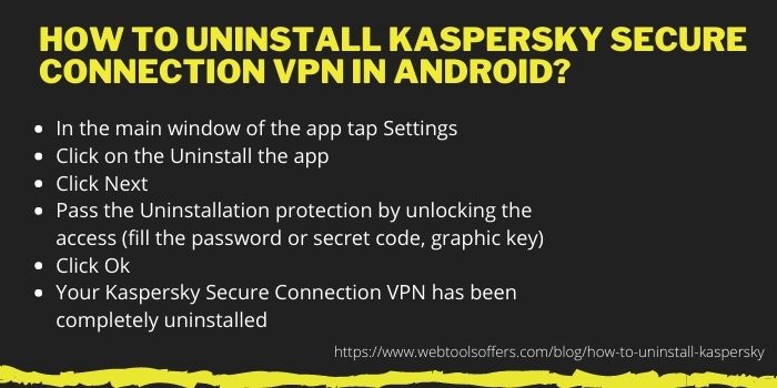 How to Uninstall Kaspersky Secure Connection in Android