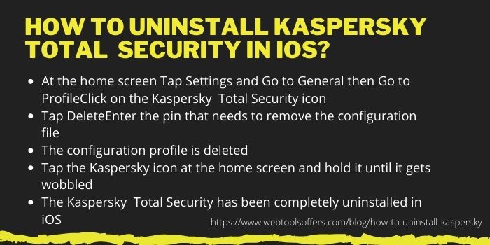 How to Uninstall Kaspersky Total Security in iOS
