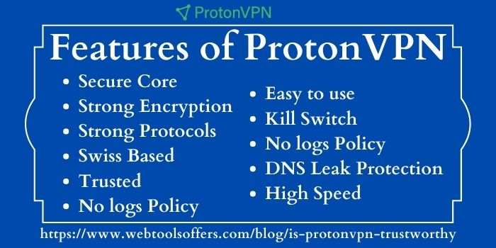 Features of ProtonVPN