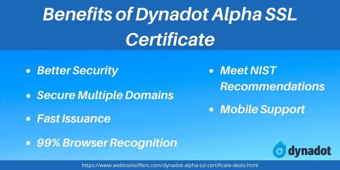 Dynadot Promo Code- Benefits of Dynadot Alpha SSL Certificate