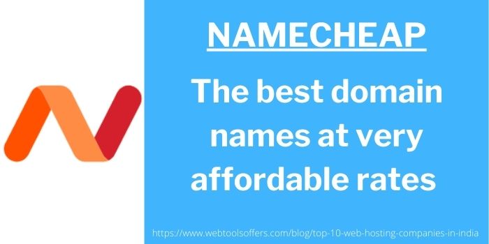 Namecheap, top web hosting in India