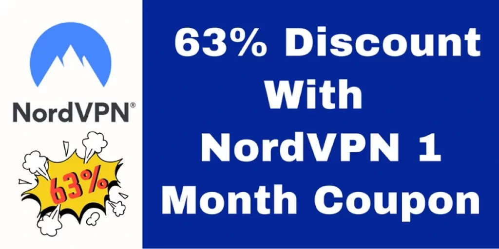 63% discount with NordVPN 1 month coupon