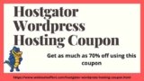 HostGator WordPress Hosting Coupon Code: 60% off